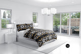 white and gold, tribal, duvet, duvet covers, earth tone, bedroom cover, king size, ulli, ullihome, buy black, african, queen size, twin size, bedroom essentials, bedroom, black owned business, black girl magix