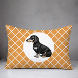 Dachshund Dog  Indoor/Outdoor Reversible Rectangular Pillow