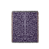 Sani Cheetah Print Cotton Throw Blanket in Lilac, full view