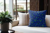 Didi Animal Print Faux Suede Square Indoor Pillow in Royal Azure - Size 16x16