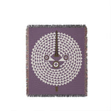 Mossi African Mask 100% Cotton Blanket in Purple, full view