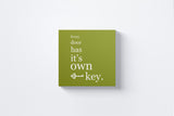 Every Door Has Its Own Key Canvas Wall Art in Olive Green, square