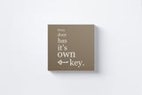 Every Door Has Its Own Key Canvas Wall Art in Beige, square