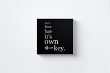 Every Door Has Its Own Key Canvas Wall Art in Black, square
