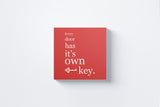 Every Door Has Its Own Key Canvas Wall Art in Coral, square