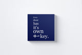 Every Door Has Its Own Key Canvas Wall Art in Navy Blue, square