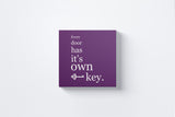 Every Door Has Its Own Key Canvas Wall Art in Purple, square