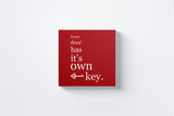 Every Door Has Its Own Key Canvas Wall Art in Red, square