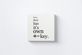 Every Door Has Its Own Key Canvas Wall Art in White, square