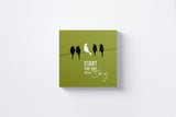 Start the Day with a Song Canvas Wall Art in Olive Green, square