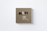 Start the Day with a Song Canvas Wall Art in Beige, square