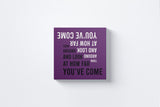 Turn Around and See How Far You've Come Canvas Wall Art in Purple, square