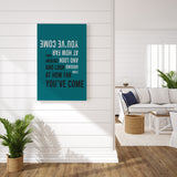 Turn Around and See How Far You've Come Canvas Wall Art in Turquoise