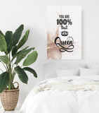 You Are 100% That Queen Canvas Wall Art in Nude