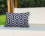 Jinnys Hexes Geometric Reversible Indoor/Outdoor Rectangular Pillow