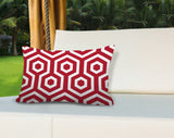 Jinnys Hexes Geometric Reversible Indoor/Outdoor Rectangular Pillow