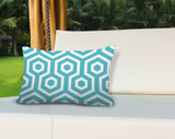 Jinnys Hexes Geometric Reversible Indoor/Outdoor Rectangular Pillow