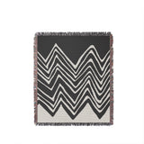 Addai Abstract Triangle Pattern Blanket Throw in Gray, full view