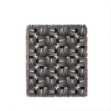 Hami Cotton Throw Blanket in Black, full view