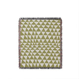 Asaba Abstract Cotton Throw Blanket in Chartreuse, full view