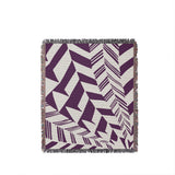 Kafi Abstract Cotton Throw Blanket in Purple, full view
