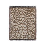 Delo Animal Print Cotton Blend Blanket Throw in Rust Brown, full view