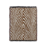 Zoe Animal Print Cotton Blend Blanket Throw in Rust Brown, full view