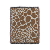 Zuma Animal Print Cotton Blend Blanket Throw in Rust Brown, full view