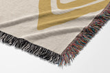 Addai Abstract Triangle Pattern Blanket Throw in Gold and Beige, side view