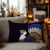 Adini Turkey Reversible Indoor/Outdoor Rectangular Pillow in Navy Blue - Size 25x18
