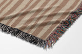 Afia Tribal Cotton Throw Blanket in Rust and Beige, side view