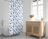 Akemi Shower Curtain in White and Blue