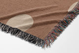 Akon Hand Woven Throw Blanket in Rust and Beige, side view