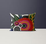 Alix Microsuede Lumbar Throw Pillow in Black; White; Red; Pink; Green - Size 20x14
