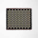 Alo Cotton Blend Blanket Throw in Black, full view