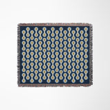 Alo Cotton Blend Blanket Throw in Blue, full view