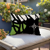 Aloe Abstract Reversible Indoor/Outdoor Rectangle Pillow