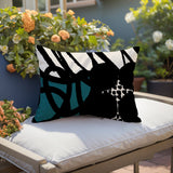Aloe Abstract Reversible Indoor/Outdoor Rectangle Pillow
