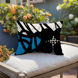 Aloe Abstract Reversible Indoor/Outdoor Rectangle Pillow