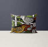Amyro Microsuede Lumbar Throw Pillow in Black; Green - Size 20x14