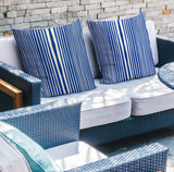 Anja Penny Ticking Square Indoor/Outdoor Throw Pillow
