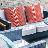 Anja Penny Ticking Lumbar Indoor/Outdoor Throw Pillow