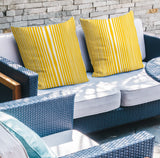 Anja Penny Ticking Square Indoor/Outdoor Throw Pillow