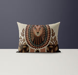 Aro Microsuede Rectangular Pillow in Beige/Brown/Black - Size 20x14
