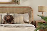 Aro Microsuede Square Pillow in Beige/Brown/Black - Size 20x20