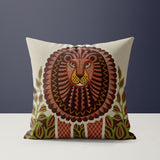 Aro Microsuede Square Pillow in Beige/Brown/Green - Size 20x20