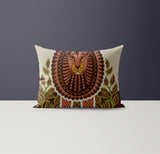 Aro Microsuede Rectangular Pillow in Beige/Brown/Green - Size 20x14
