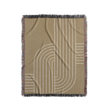 Askii Cotton Blend Blanket Throw in Beige, full view