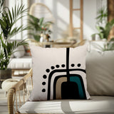 Atan Abstract Reversible Indoor/Outdoor Square Pillow