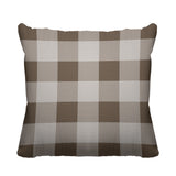 Autumn Plaid Striped Reversible Indoor/Outdoor Square Pillow